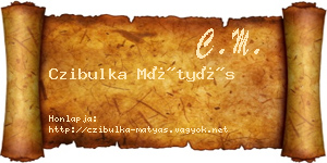 Czibulka Mátyás névjegykártya